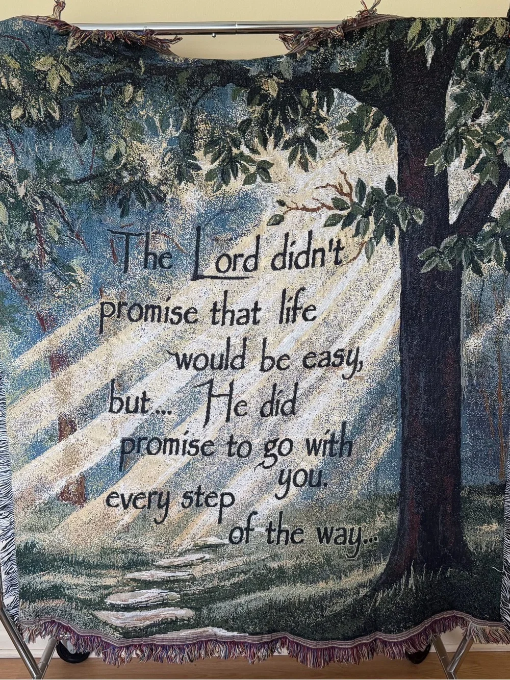 Every Step Of The Way Christian Inspirational Woven Tapestry Throw
